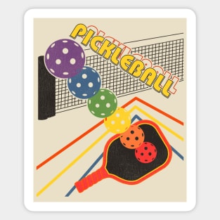 Pickleball 80s Style Retro Fade Sticker